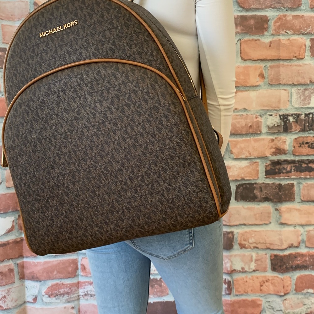 Michael kors LARGE abbey BROWN backpack Acorn BAG - Picture 6 of 8